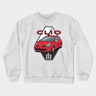 Clio III Car 3 Lutecia hatchback 2005 red Crewneck Sweatshirt